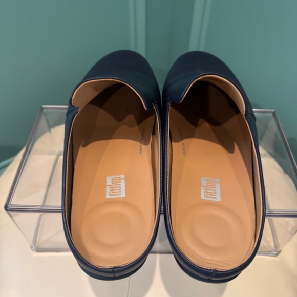 FitFlop Chrissie ll Slipper - Navy leather size 10 - Picture 3 of 4